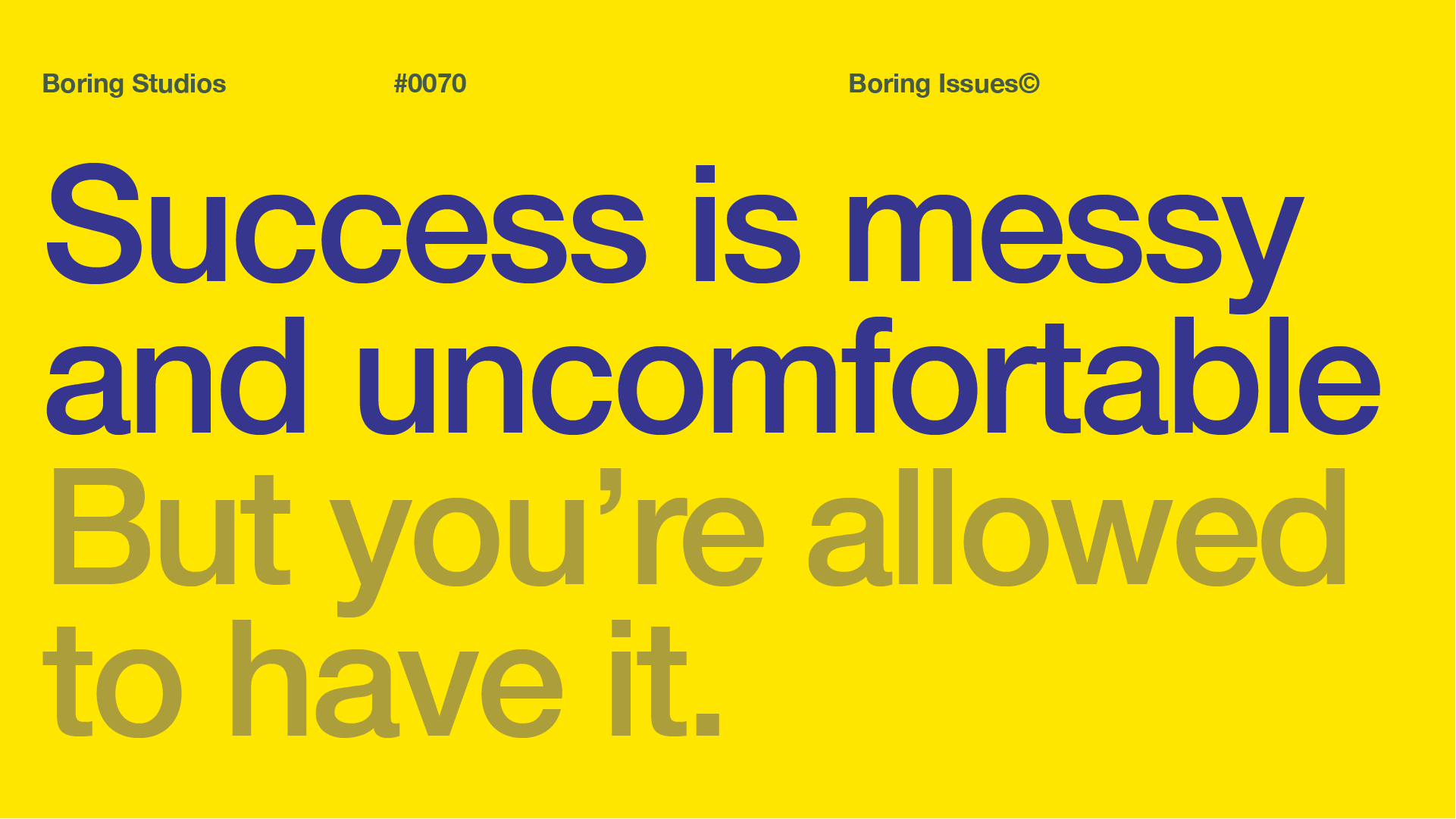 What if success ruins everything?