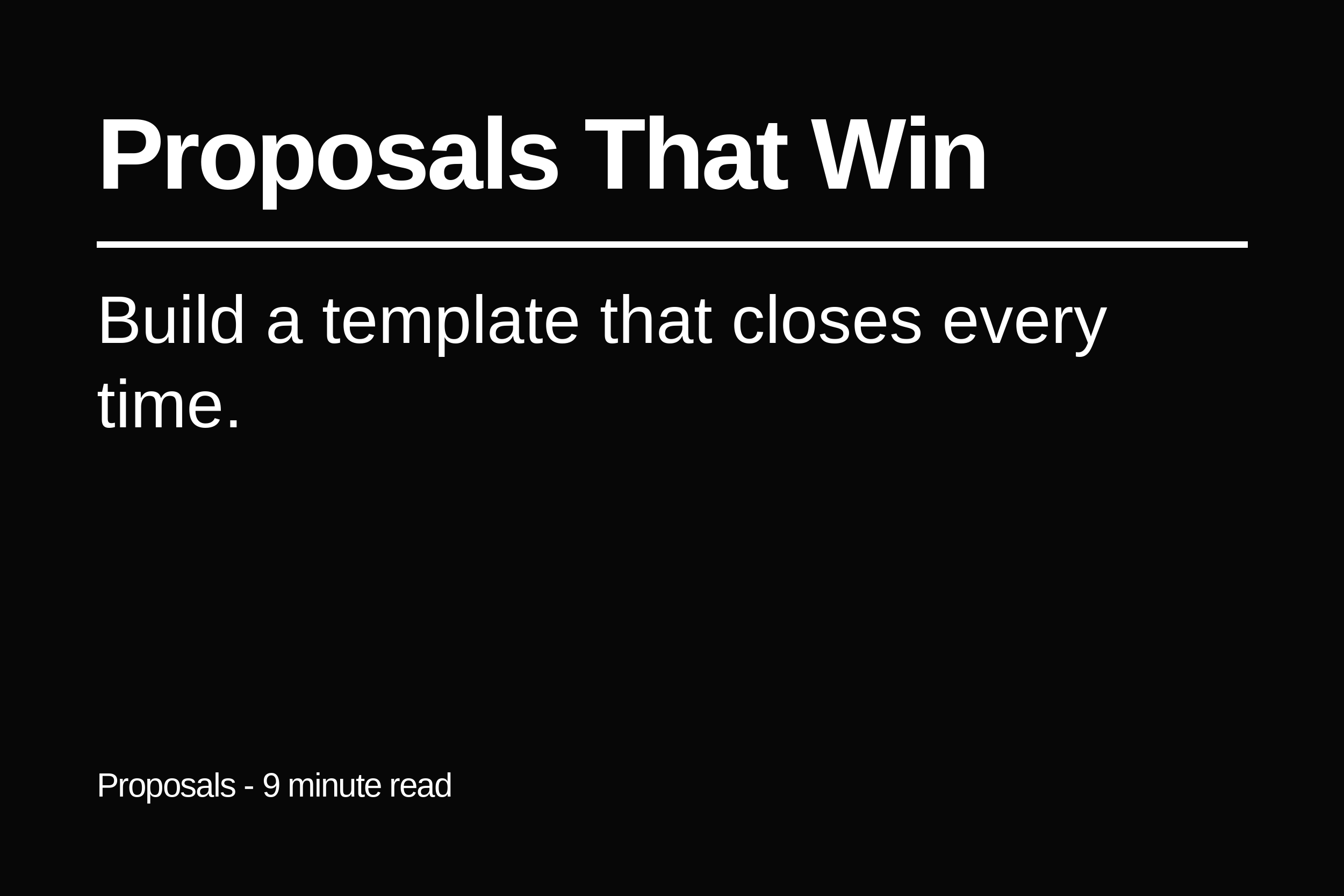 How to write a client proposal template that wins work