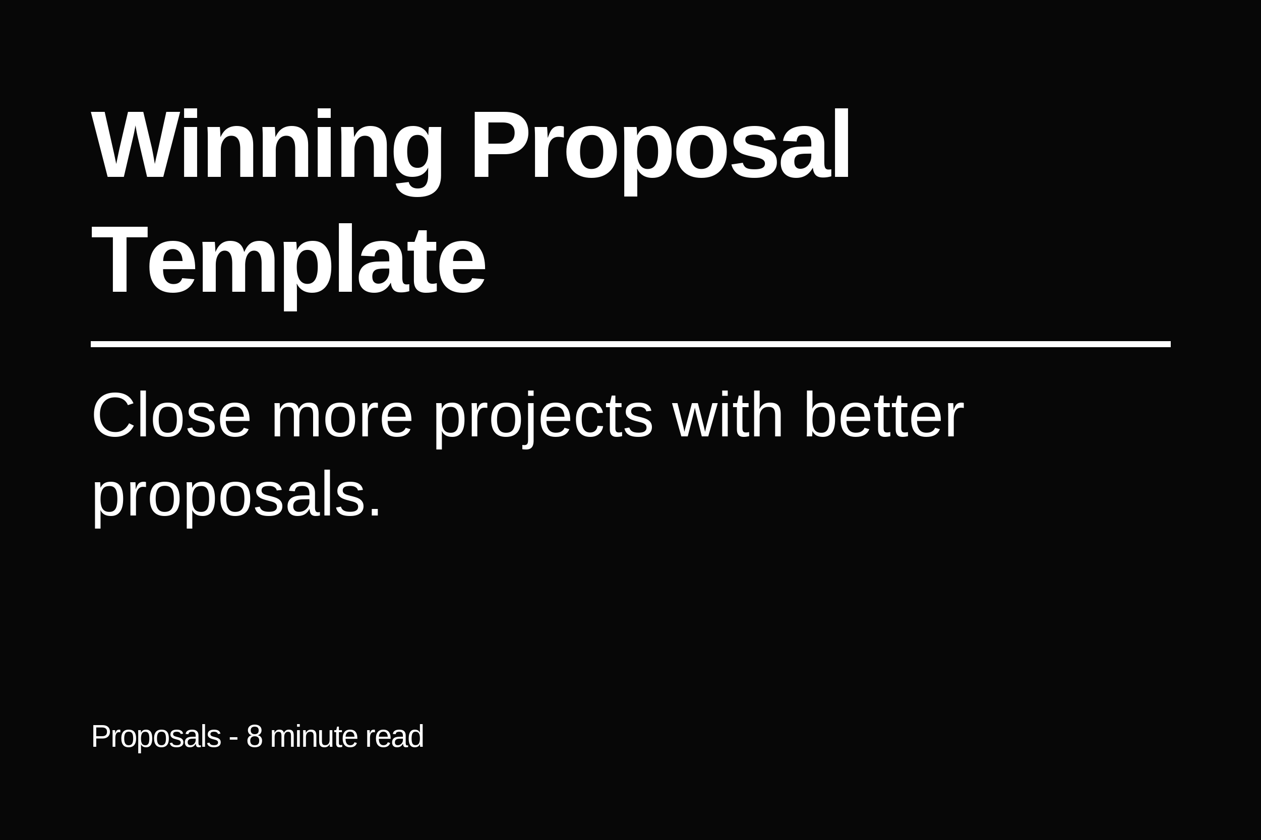 How to write a client proposal template that wins work
