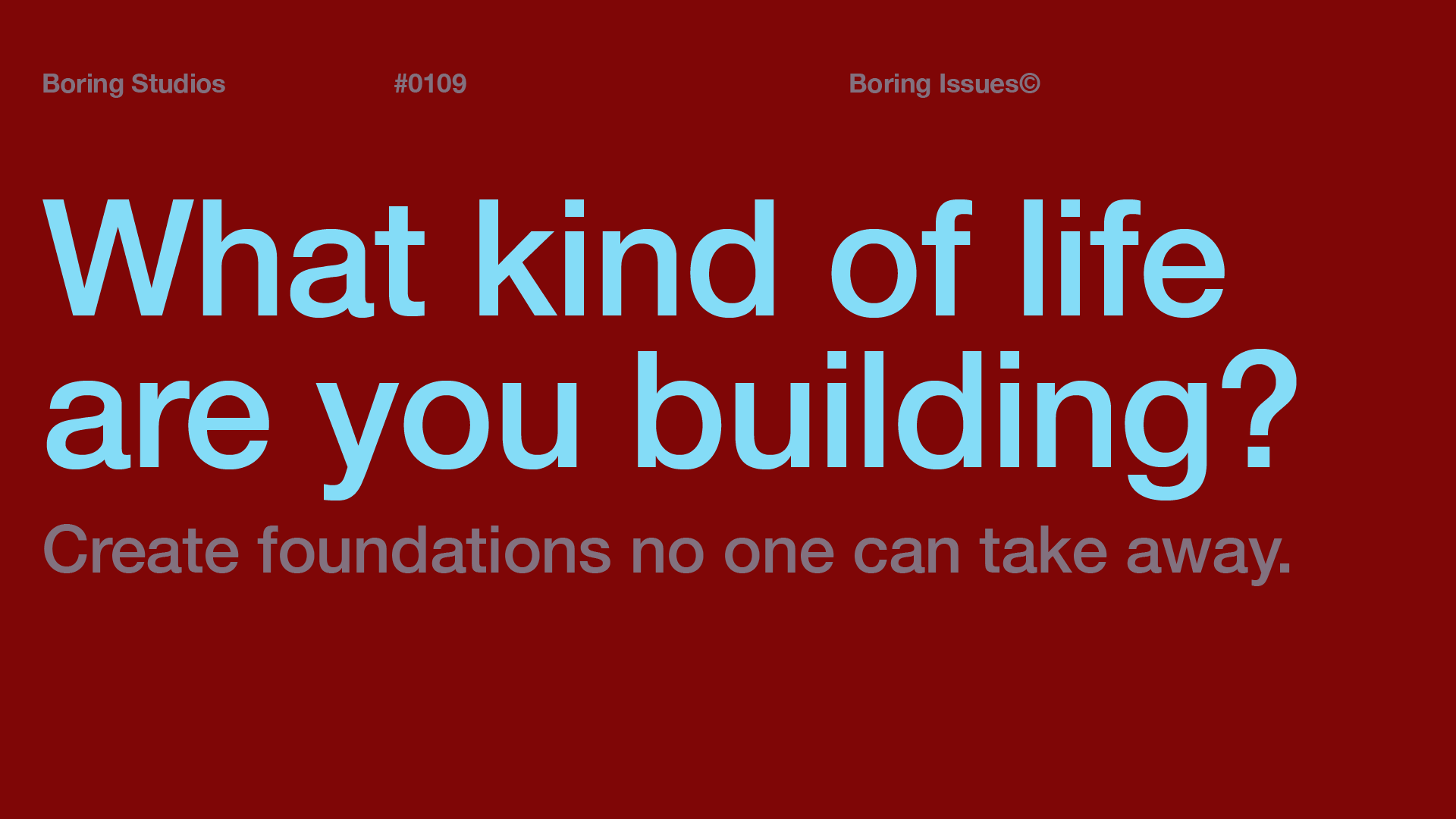 The importance of foundations in your life