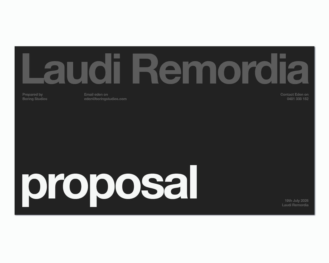 The Proposal
