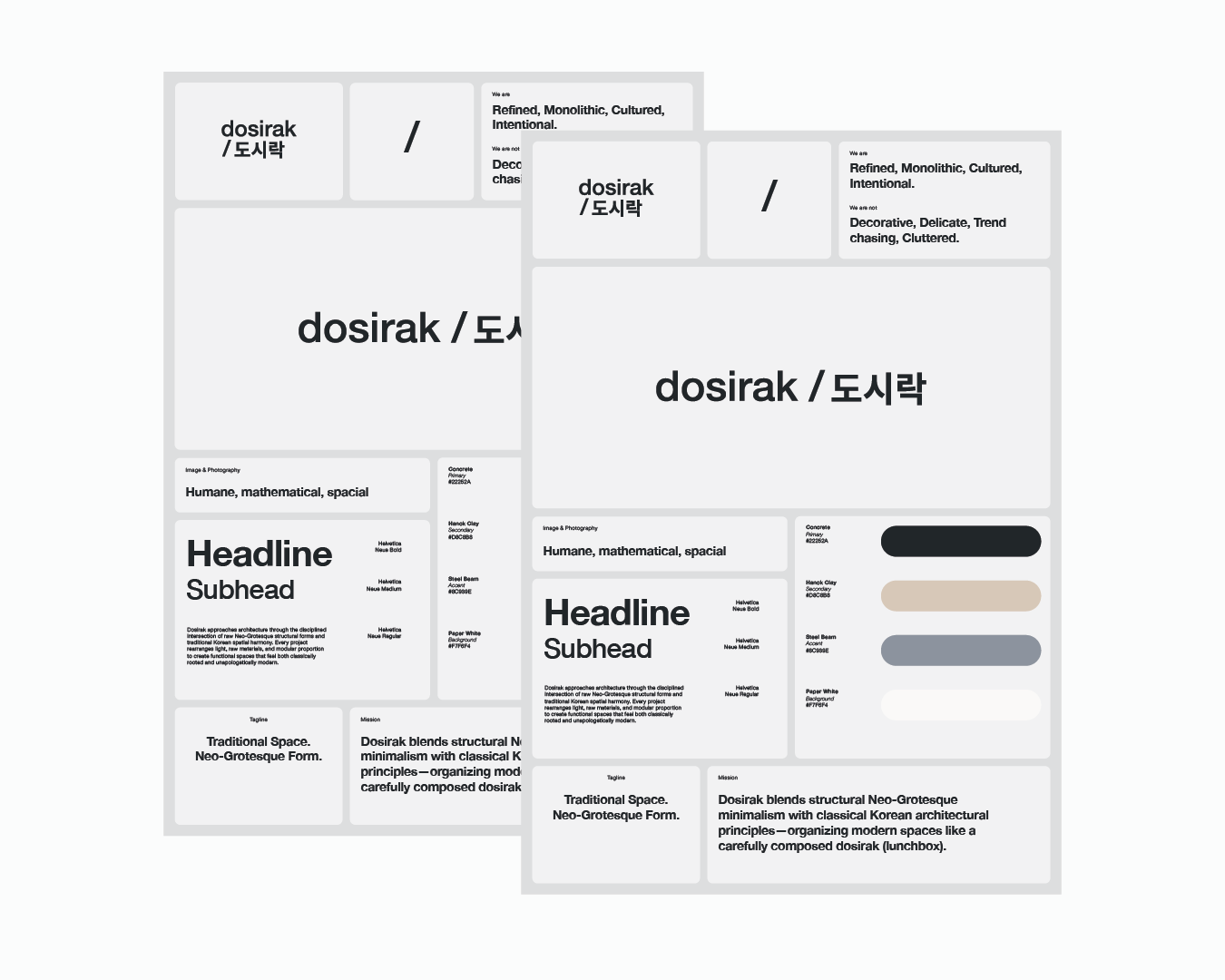Dosirak — One-Page Brand Guidelines Template (Adobe Illustrator)