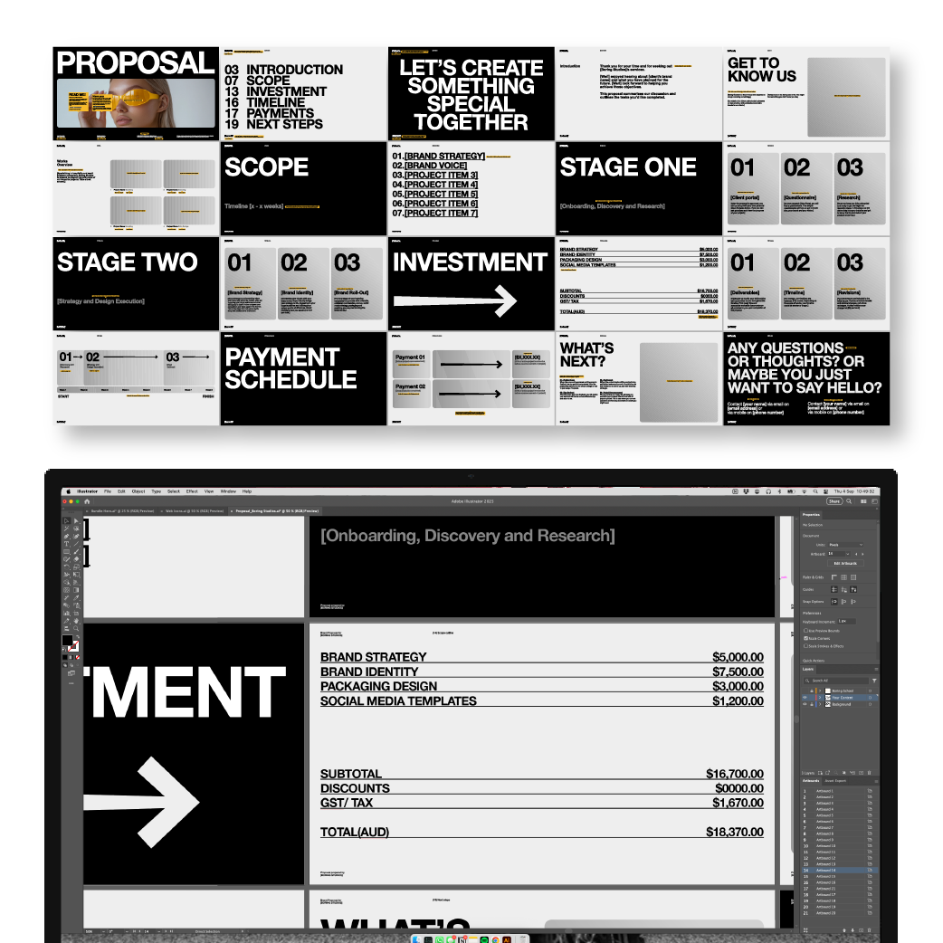Studio Pro Bundle | Proposal, Invoice & Client Templates | Boring Studios