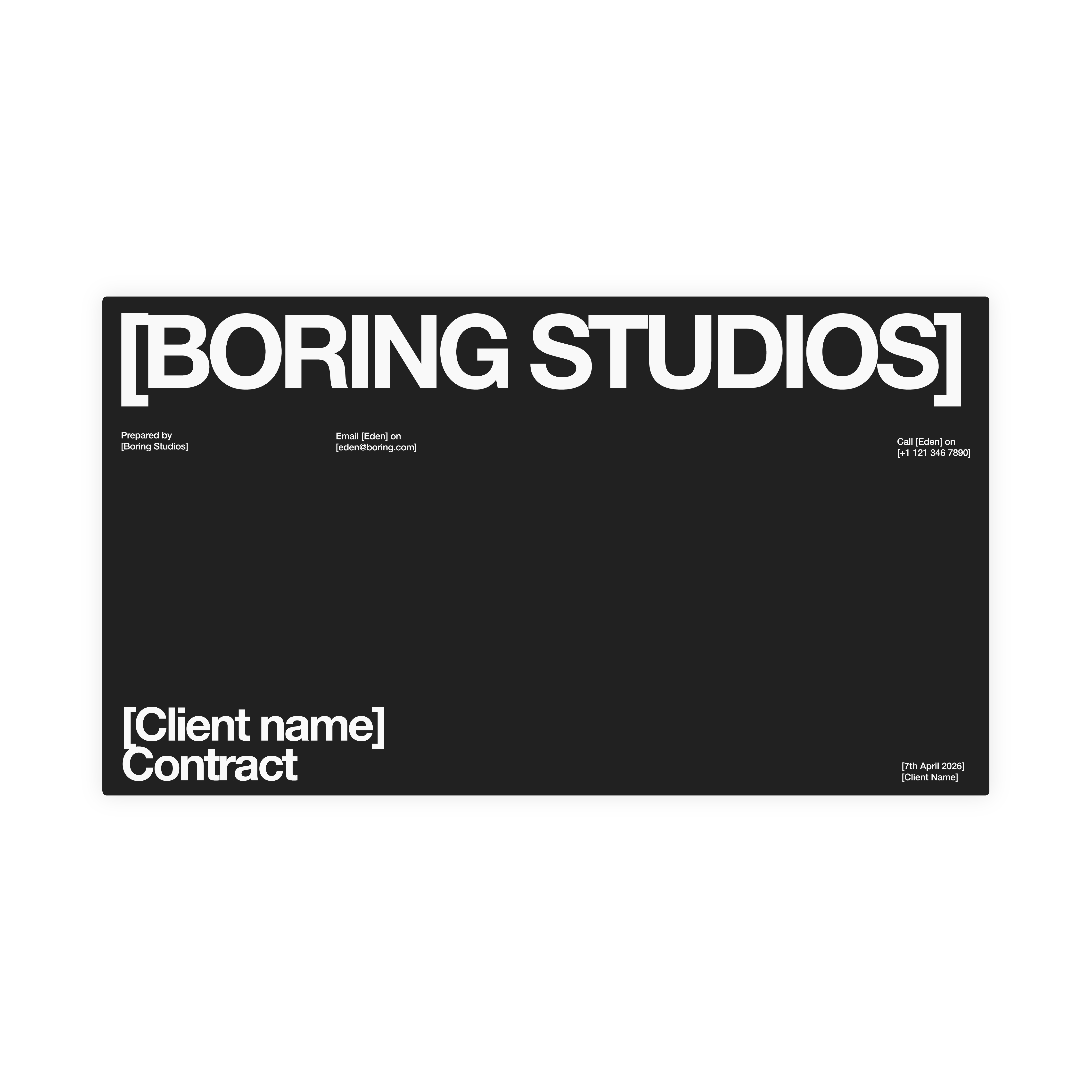 Contract Template for Freelancers & Creative Studios | Figma | Boring ...